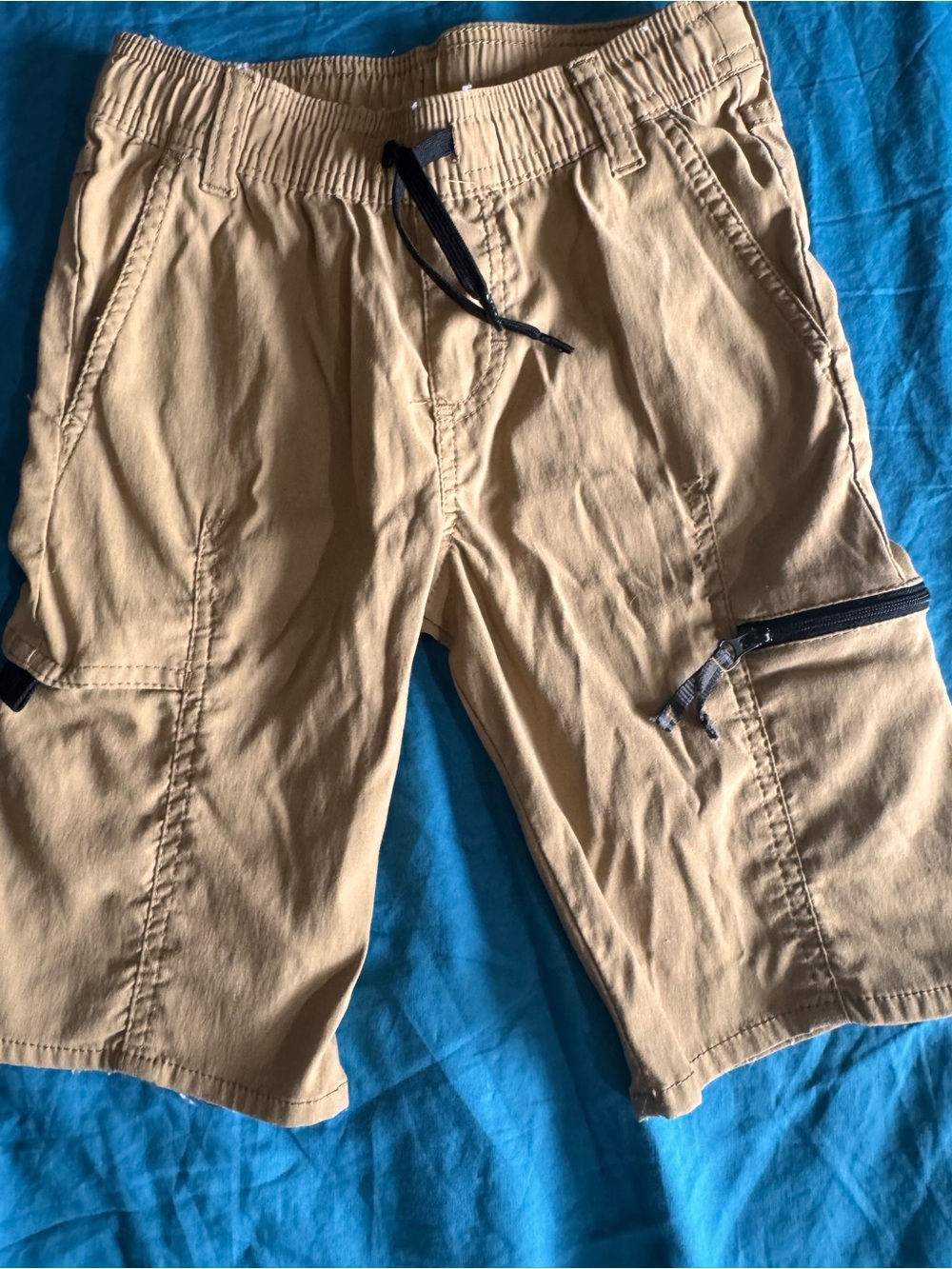 Wrangler Boys Tan Cargo Shorts with Drawstring